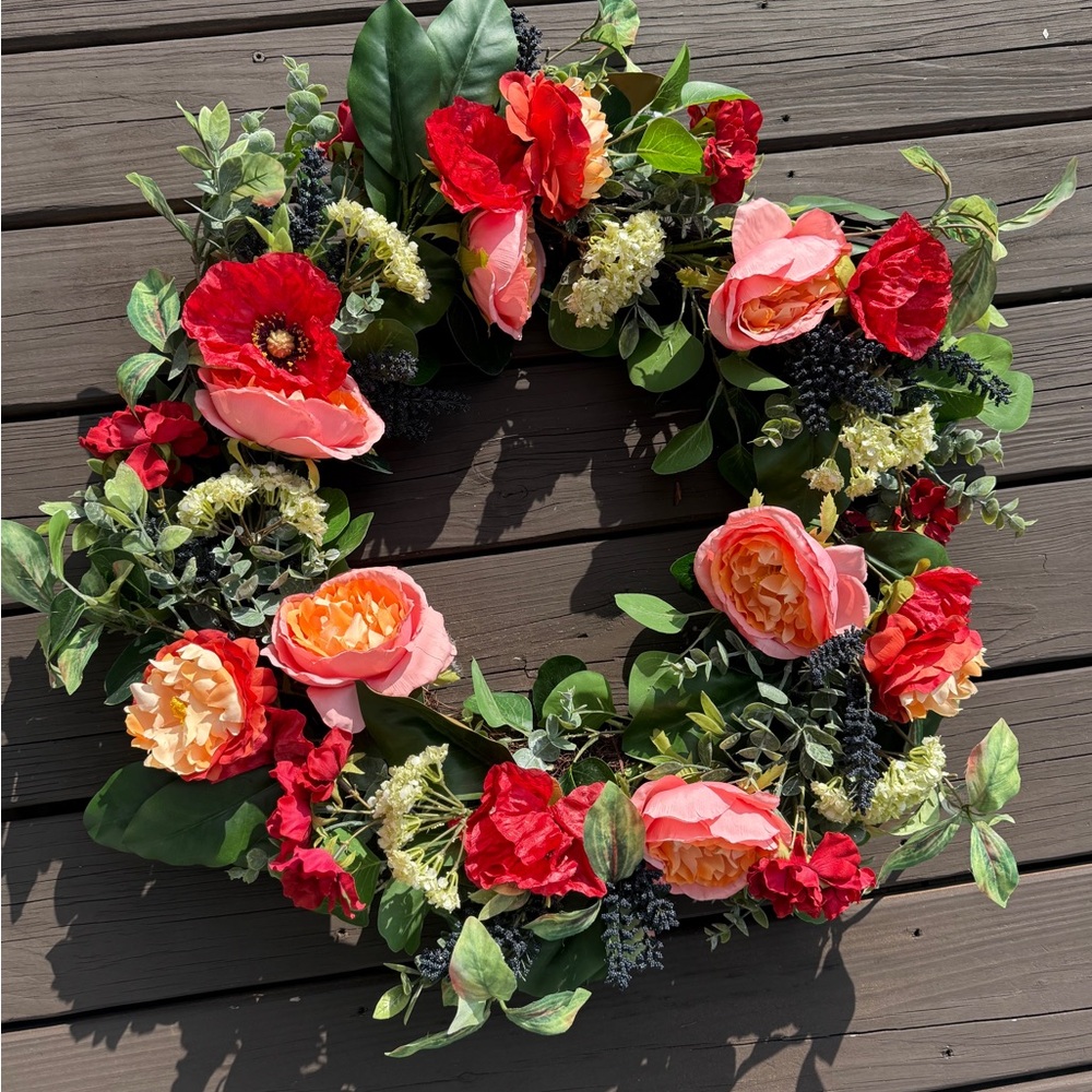 Frontgate Floral Wreath - NWT - Picture 9 of 13